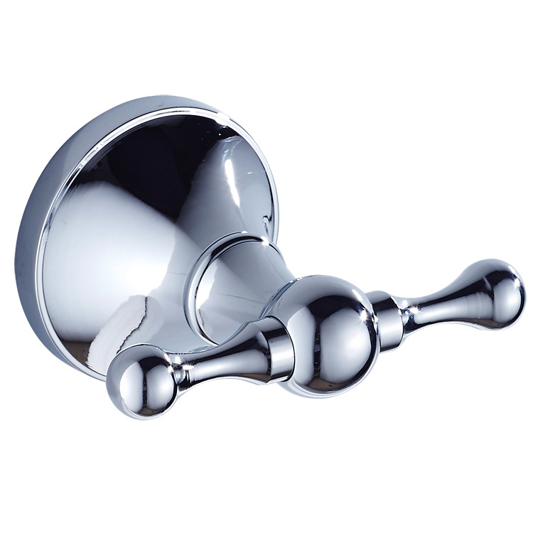 Haczyk na ubrania, wieszak na ręczniki, ścienny, podwójny (chrom)