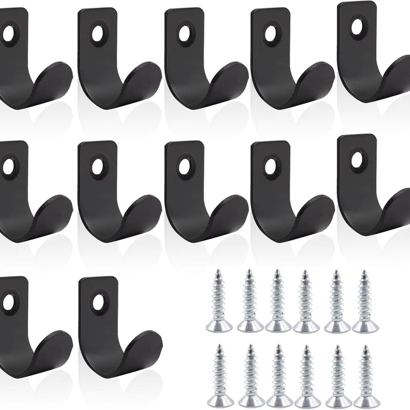 Zestaw 12 haczyków:hak na przyczepę, hak na siatkę, wieszak na ubrania i wieszak na ręczniki, czarny