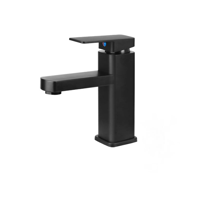 Bateria łazienkowa, bateria umywalkowa, ciepła i zimna woda, odpowiednia do toalet i łazienek (czarna)