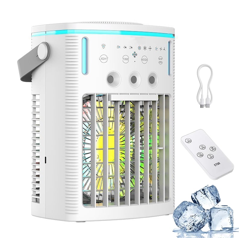 Miniaturowa przenośna klimatyzacja, wentylator z mgiełką, chłodziarka biurkowa z pilotem do sypialni, kampera, biura
