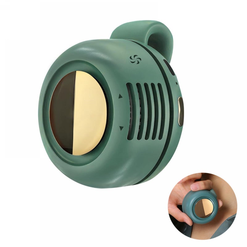 Przenośny wentylator bezłopatkowy, mini wentylator, regulowany kierunek nadmuchu 360°, wentylator USB, zielony