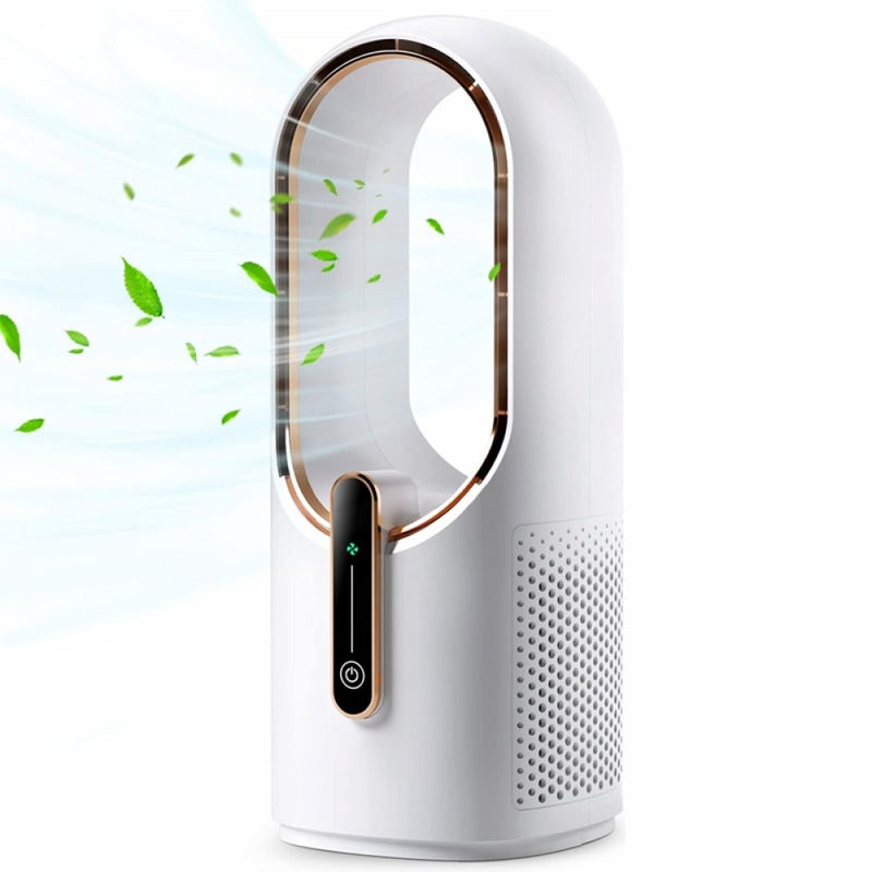 Wentylator biurkowy bezłopatkowy, kompaktowy, cichy, 3 ustawienia prędkości, sterowanie dotykowe