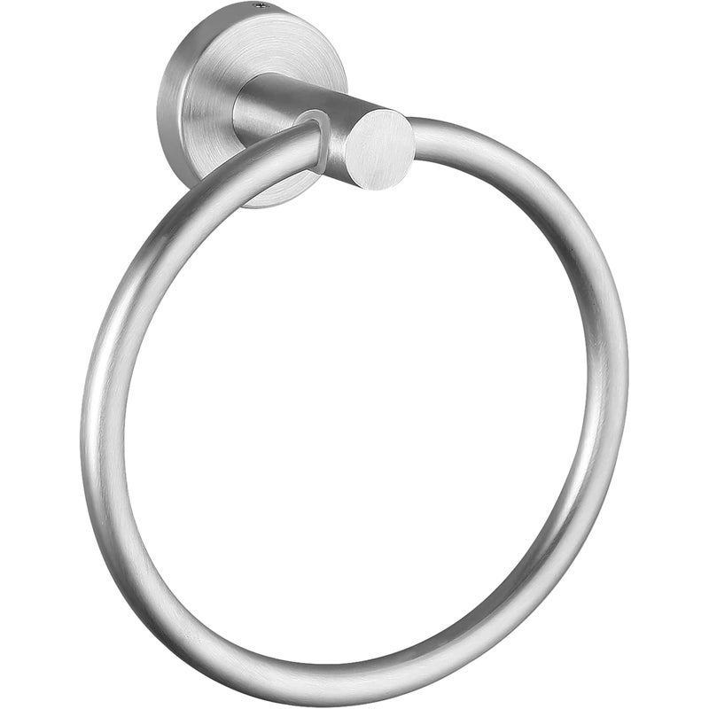 Wieszak na ręczniki ścienny, pojedynczy okrągły wieszak na ręczniki ze stali nierdzewnej do łazienki i kuchni, szczotkowany nikiel