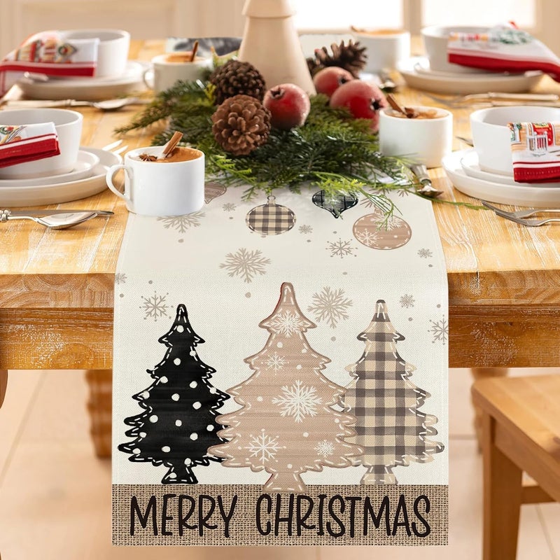 Bieżnik na stół – dekoracja świąteczna – nowoczesny – 183 x 33 cm – dekoracja stołu na święta – wystrój domu – beżowy