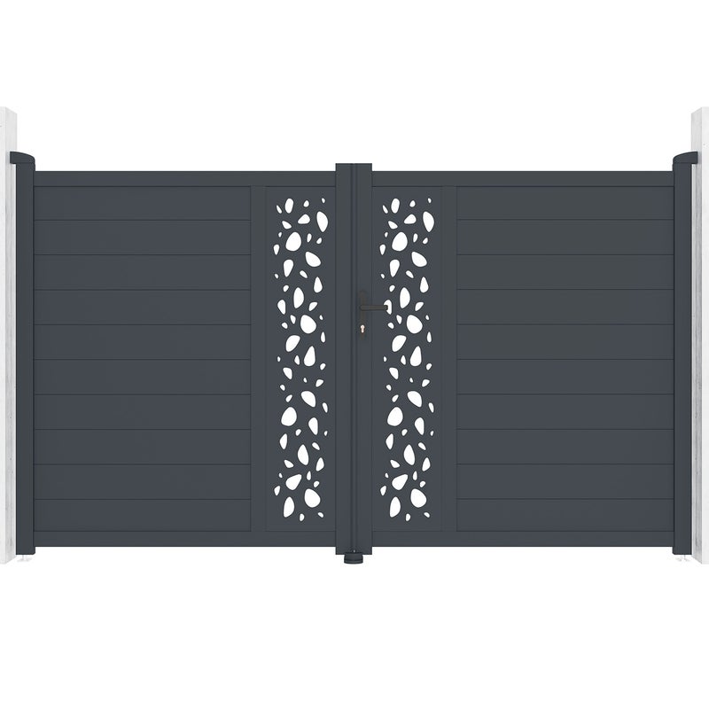 Brama aluminiowa dwuskrzydłowa 3m SUNNY 300B180 Szara