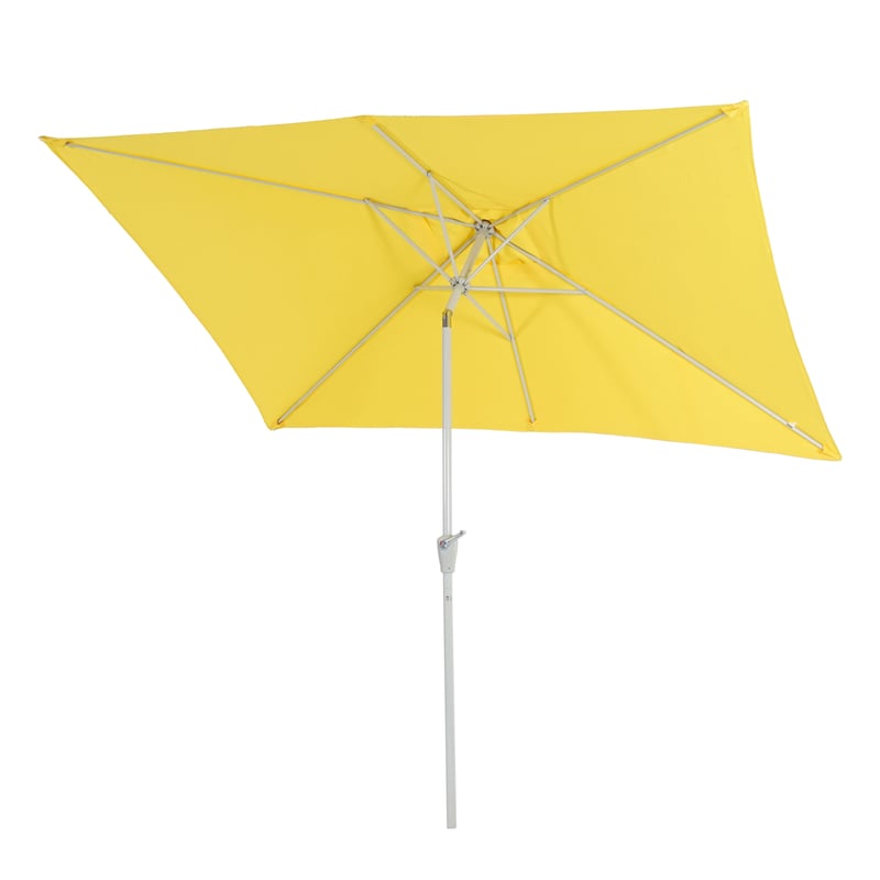 Parasol ogrodowy N23, parasol ogrodowy, 2x3 m prostokątny, odchylany, poliester/aluminium 4,5 kg, ochrona UV 50+ ~ żółty