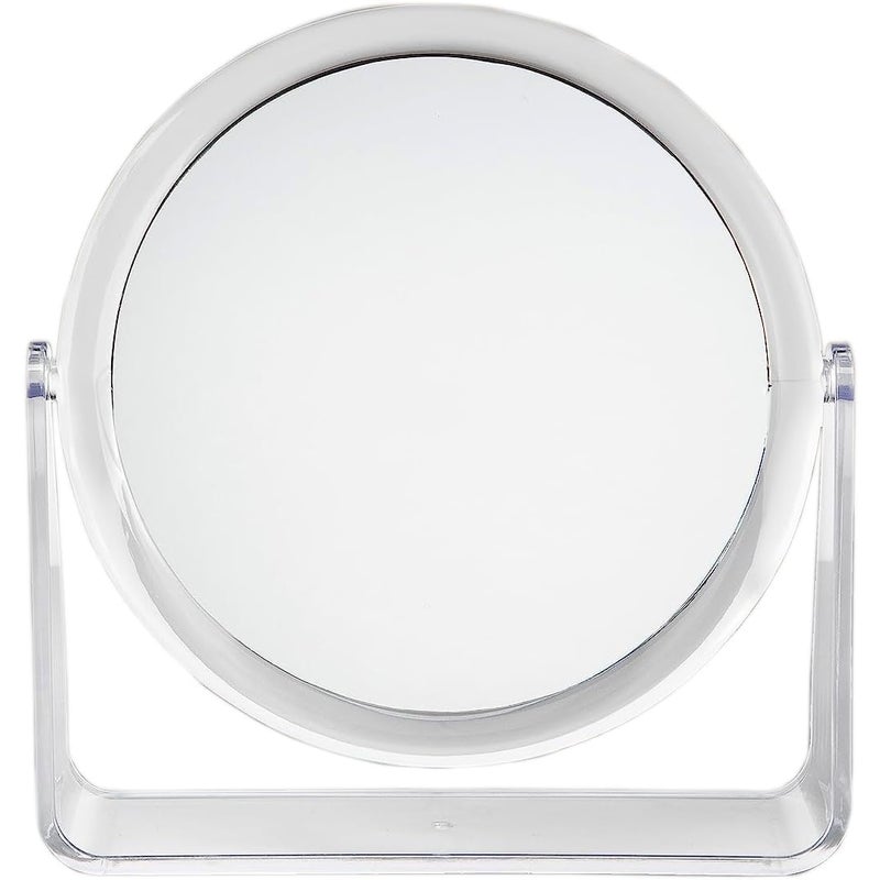 Powiększające lustro do makijażu, dwustronne lustro do golenia w łazience, obrotowe 360° okrągłe lustro kosmetyczne na blat, do domu
