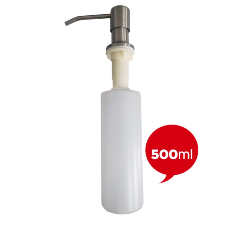 Dozownik mydła do zlewu kuchennego z butelką szczotkowaną + 500 ml pompka do płynu, ukryty dozownik do zmywarki