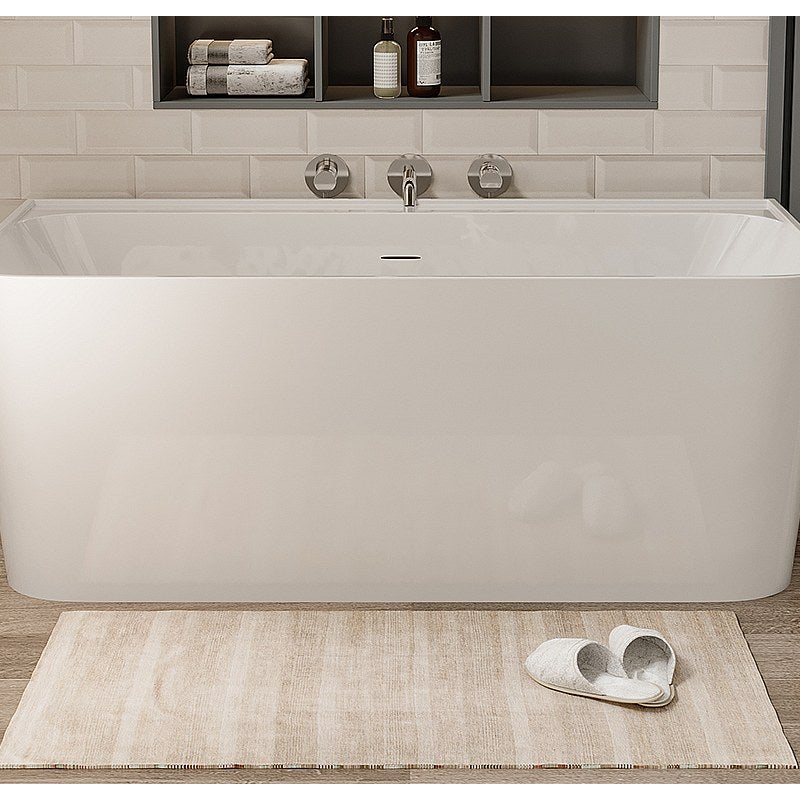 CORCIANO Wanna wolnostojąca przyścienna prostokątna - 216 l - 150 x 75 x 60 cm - Biały z połyskiem - Akryl - ATESA