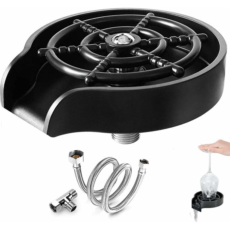 Płuczka do szkła w zlewie, zmywarka do szkła ze stali nierdzewnej z przyłączem T i wężem 80 cm, automatyczna zmywarka do szkła