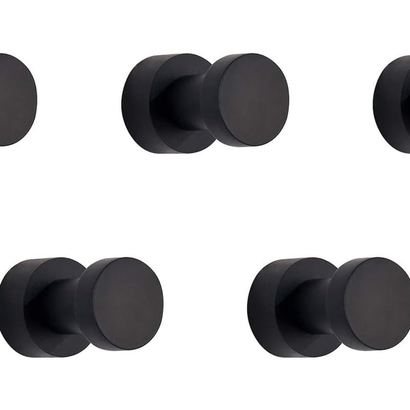 Haki ścienne, wieszaki na ręczniki do łazienki, kuchni, drzwi, szafek i kredensów, opakowanie 5 szt. (czarne)