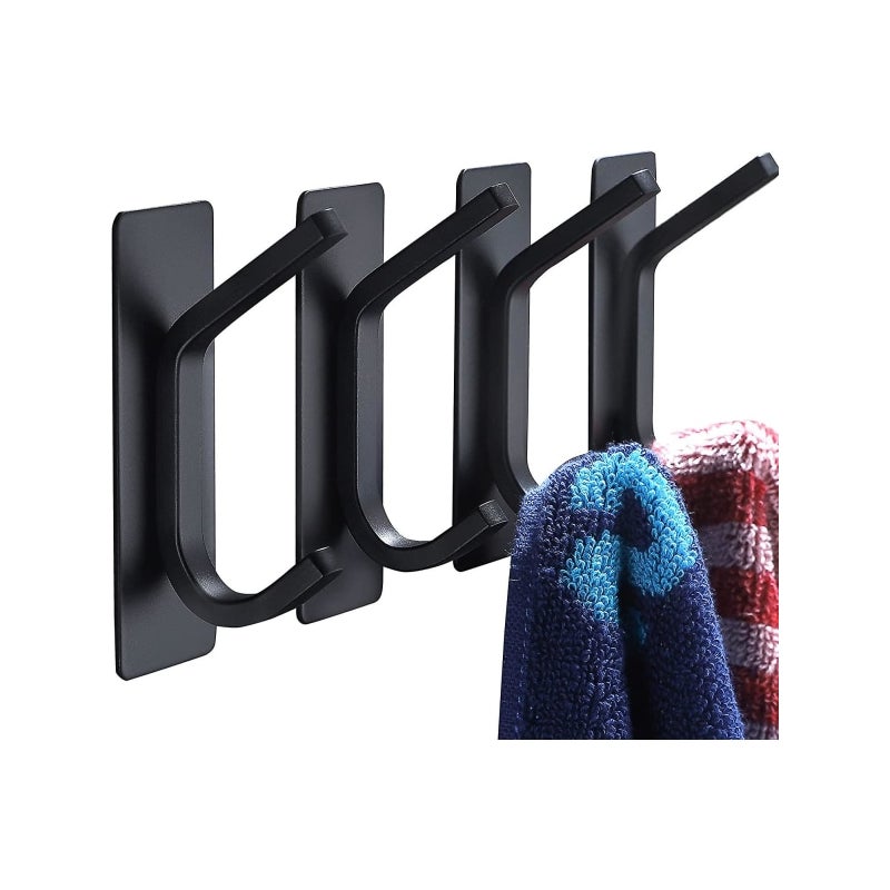 4 haczyki na ręczniki/haczyki na spinacze do papieru - wieszak ścienny na płaszcze/wieszak/ręcznik czarny