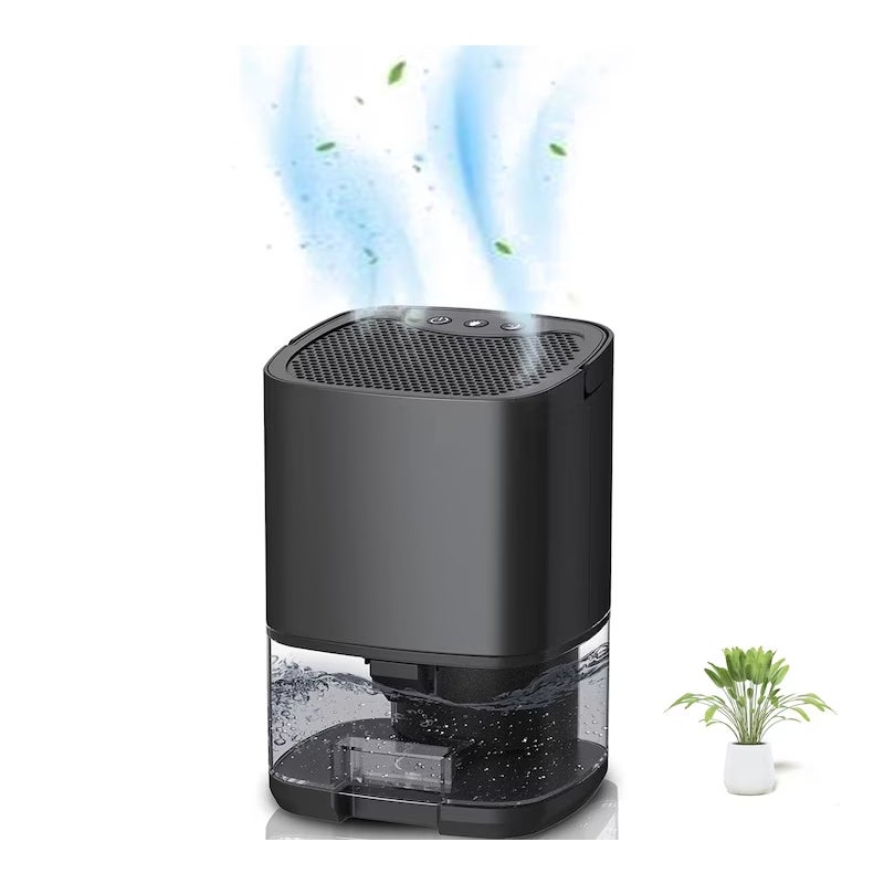 Darmlink Osuszacz Powietrza do Domu – Cichy do Sypialni, Piwnicy i Łazienki, 7 Świateł LED, Czarny, Zbiornik 1L