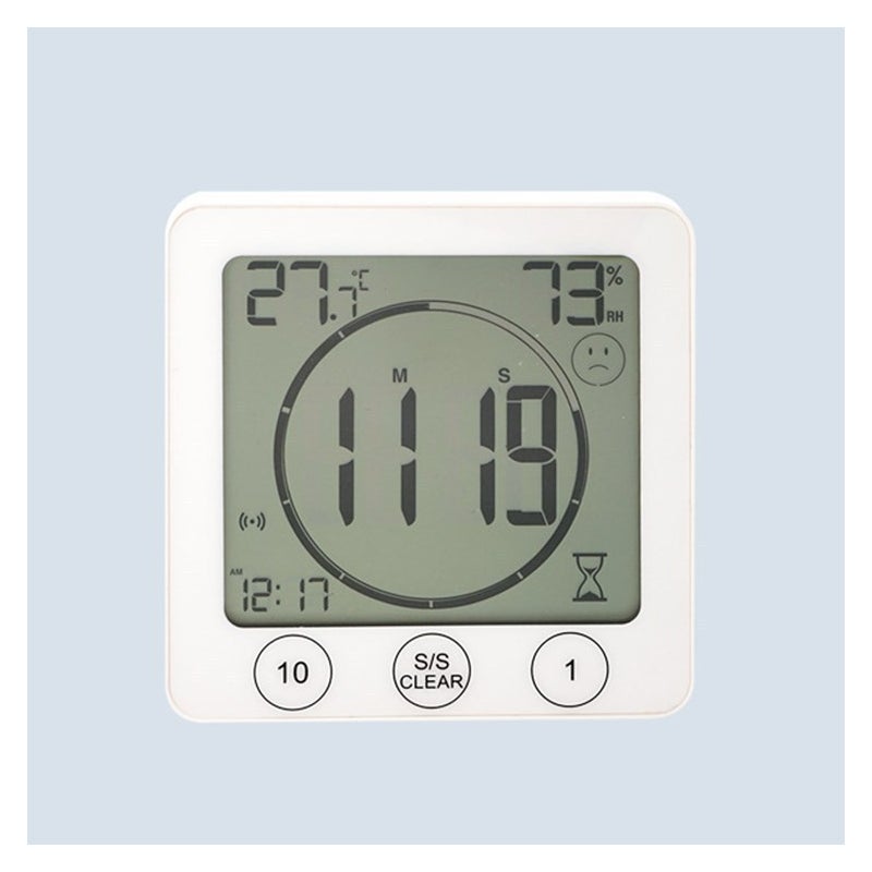 Zegar łazienkowy, wodoodporny zegar prysznicowy ze sterowaniem dotykowym, cyfrowy budzik LCD, termometr higrometr, timer odliczający, funkcja timera