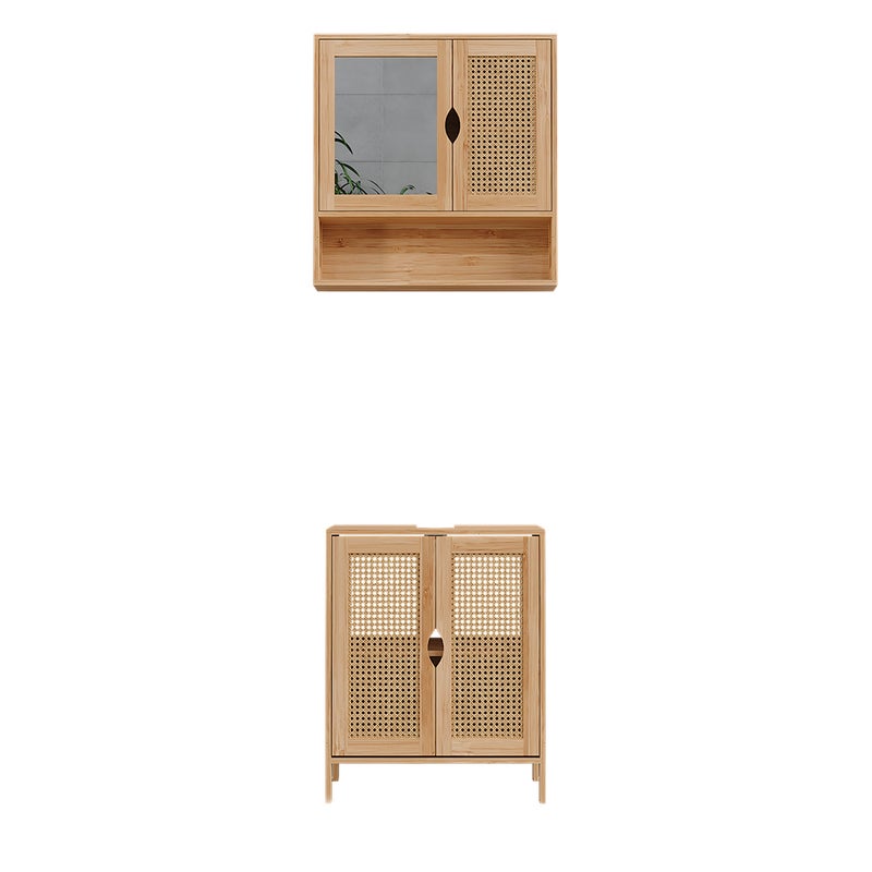 Vicco Zestaw mebli łazienkowych Liora, Bambus, 2 części