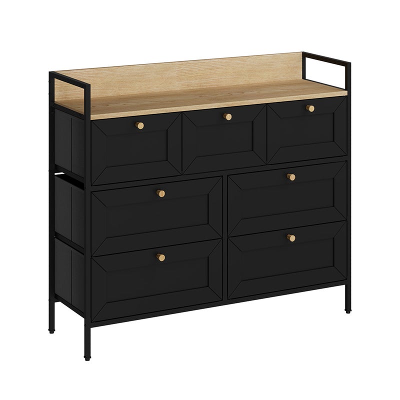 Vicco Komoda Belaro, Czarny, 98 x 85 cm z 7 szufladami