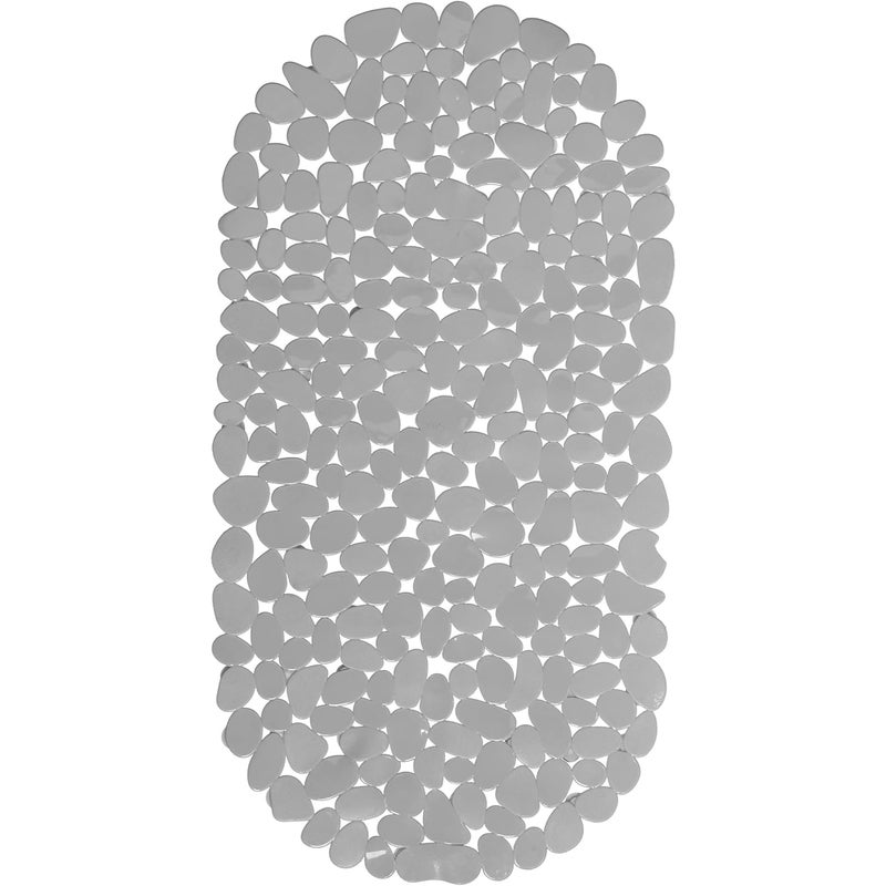 Mata łazienkowa antypoślizgowa, wygląd kamienia, z przyssawką, zmywalna, dł. x szer.: 36 x 68 cm, szara