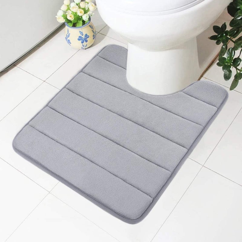 Mata łazienkowa z pianki Memory Foam - miękka - chłonna - do toalet i łazienek, 50 x 60 cm, szara