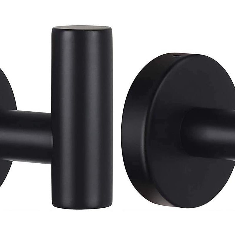 Hak ścienny do łazienki, wieszak na ręczniki kuchenne, wieszak na ręczniki ze stali nierdzewnej (czarny), 2 sztuki