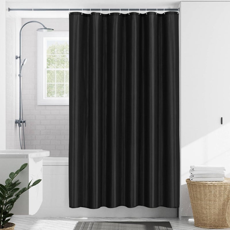 Zasłona prysznicowa - 120 x 200 cm - Antypleśniowa - Nadaje się do wanien i pryszniców - Wodoodporna - Czarna
