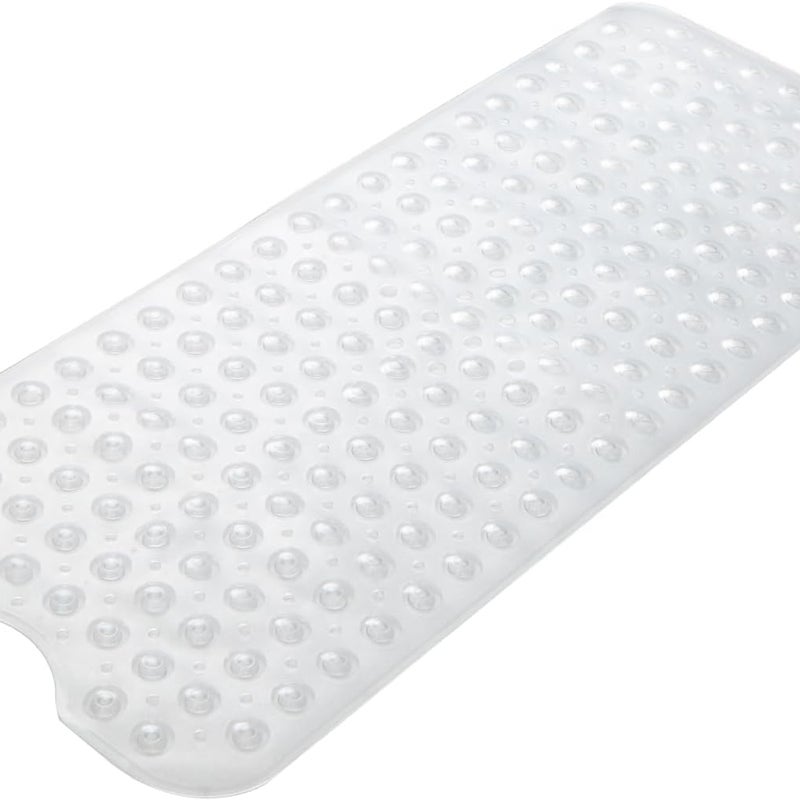 Mata antypoślizgowa do wanny, ekstra długa 100x40 cm, z otworem drenażowym na przyssawkę, antypleśniowa, biała