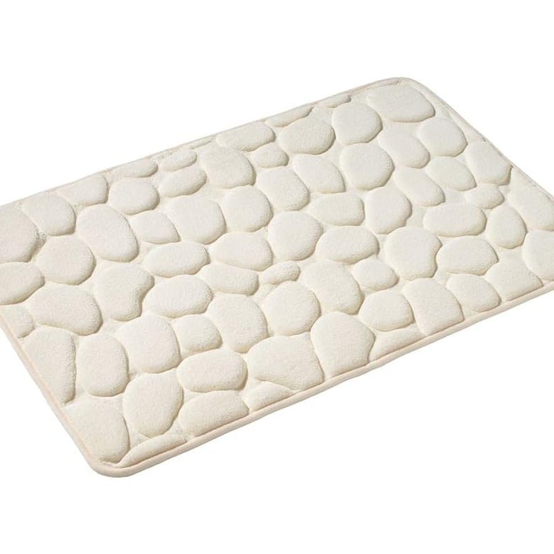 Mata łazienkowa z pianki memory, miękka, antypoślizgowa, z mikrofibry, biała (40 x 60 cm)