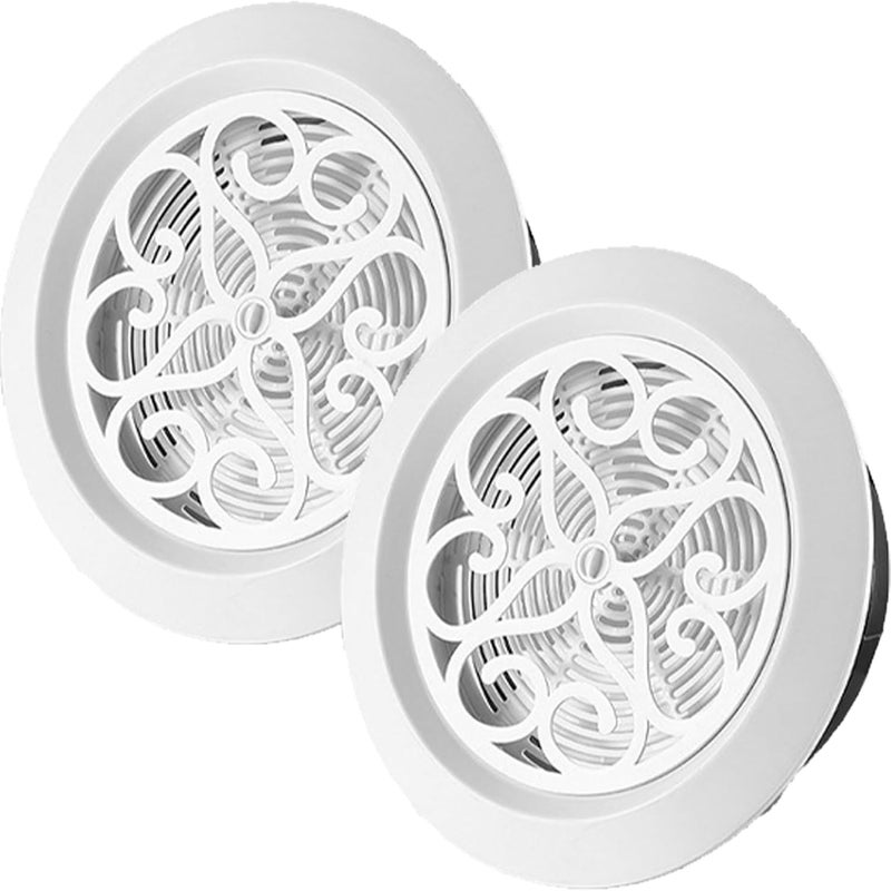 Kratka wentylacyjna okrągła dekoracyjna 2-częściowa ze zintegrowaną moskitierą - wyjście regulowane do ścian i sufitów 150 mm