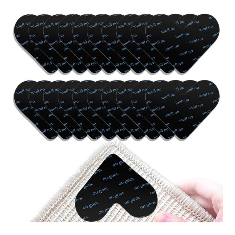 Opakowanie 16 antypoślizgowych klipsów do dywanów, wielokrotnego użytku i zmywalnych, o mocnym chwycie, grubość 2 mm