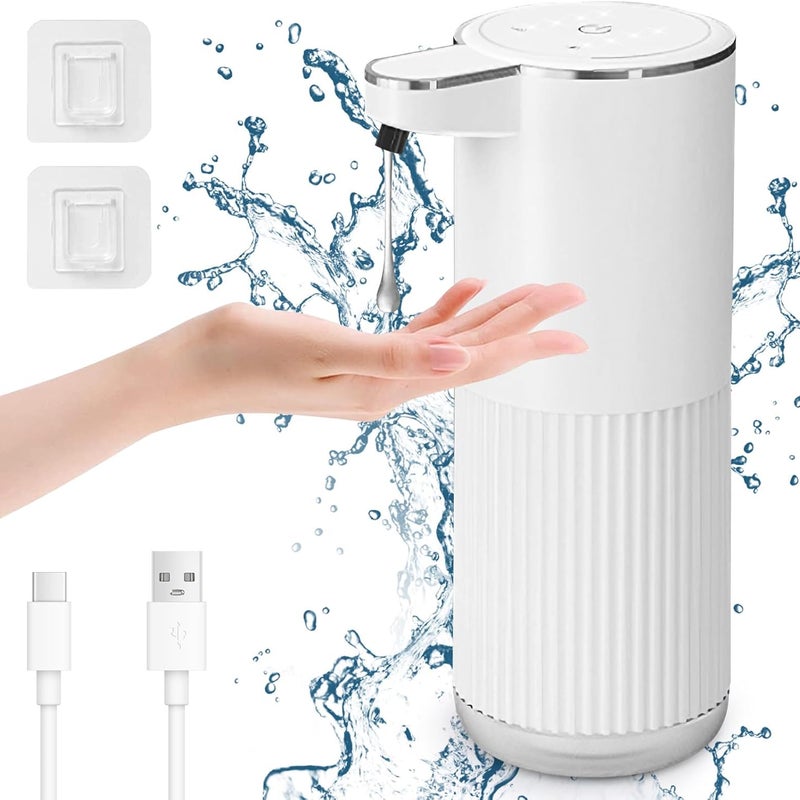 Automatyczny dozownik mydła w płynie, 360 ml, elektryczny dozownik do mydła montowany na ścianie, odpowiedni do kuchni i łazienki, biały