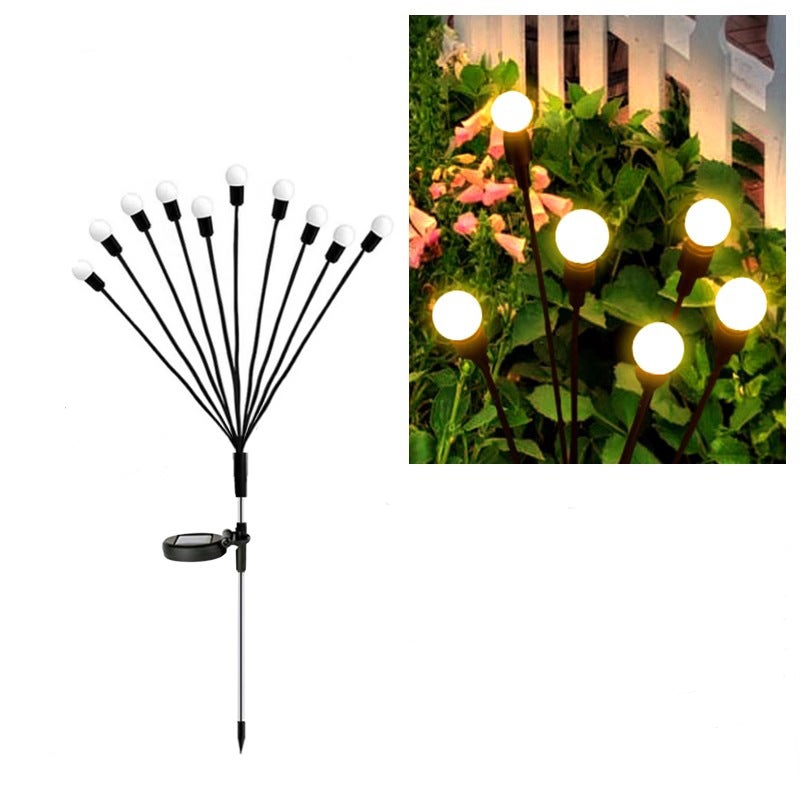 Zestaw 10 lamp ogrodowych LED zasilanych energią słoneczną, IP65, wodoodpornych, idealnych na balkon, do ogrodu, na patio i na ścieżkę (ciepłe białe