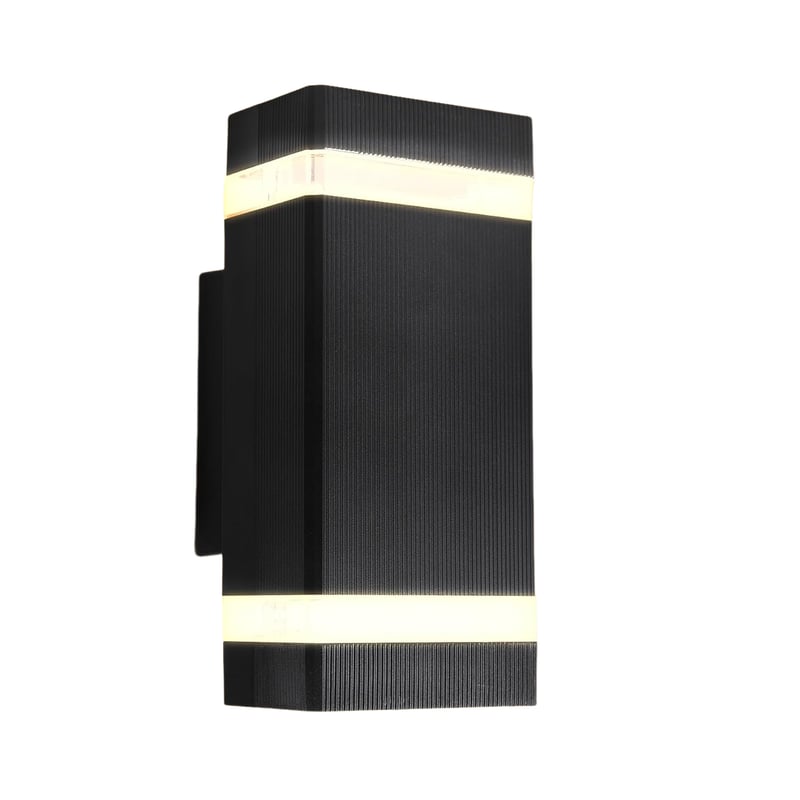 Zewnętrzna lampa ścienna LED, wodoodporna IP65, nowoczesny styl, aluminium 3000 K, odpowiednia do ogrodu, garażu, patio, podwórka, wejścia, czarna