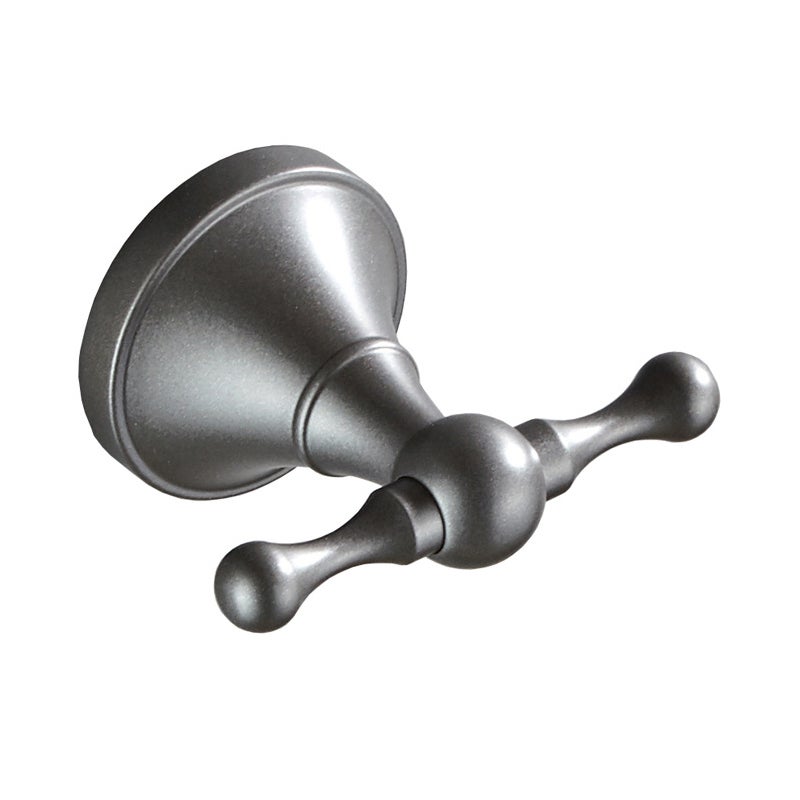 Wieszak ścienny na ubrania, wieszak na ręczniki, podwójny haczyk (ciemnoszary)