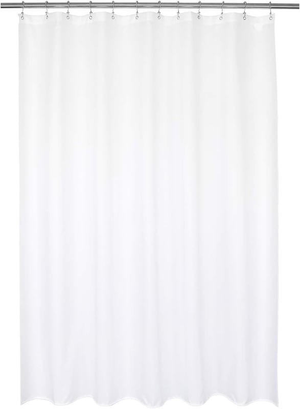 Biała zasłona prysznicowa, wysokiej jakości PEVA, lekka, biała (100 cm x 200 cm)