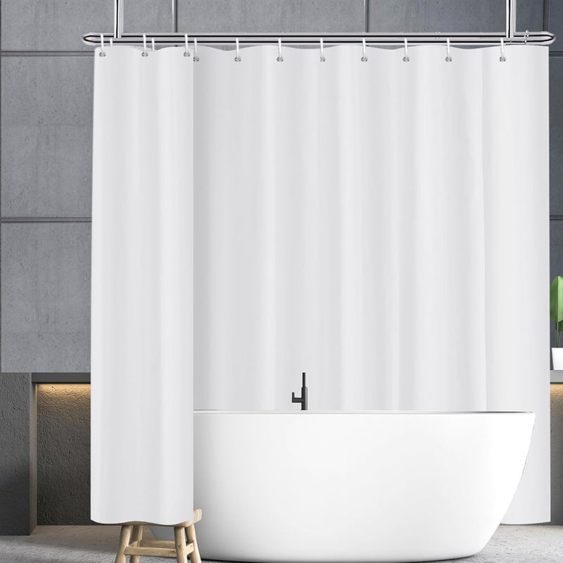 Zasłona prysznicowa 240x200 biała, wodoodporna, antygrzybiczna, z uszami do zawieszania, dł. 240 x wys. 200 cm