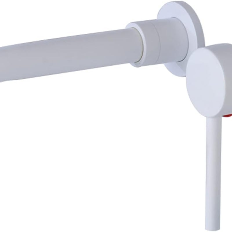 Bateria łazienkowa ścienna, jednouchwytowa, obrotowa wylewka 360 stopni, regulacja ciepłej i zimnej wody (biała)