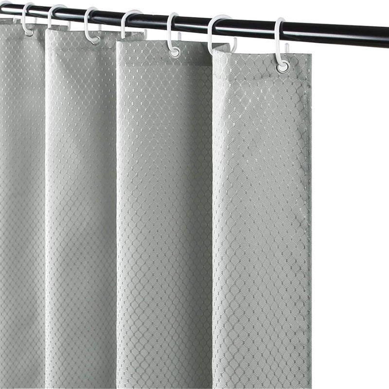 Zasłona prysznicowa Waffle, tkanina wodoodporna, odpowiednia do wanny lub łazienki, 120x180 cm (jasnoszara)