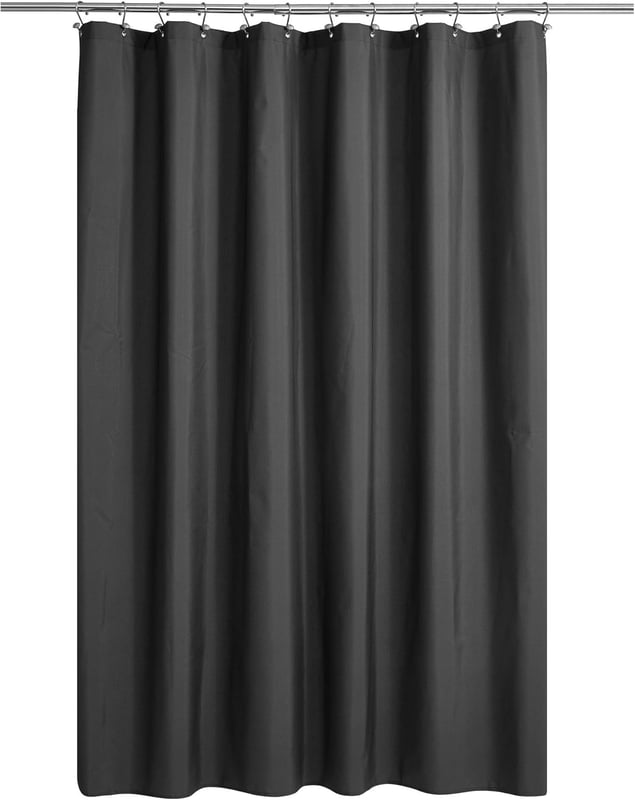 Czarna zasłona prysznicowa, wysokiej jakości PEVA, lekka, czarna (180 cm x 240 cm)