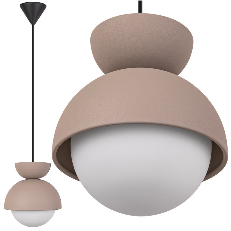 Lampa sufitowa wisząca G9 ozdobna Beżowa matowa Oprawa z regulowanym przewodem Aluminium Dekoracyjna KASZMIR - LEDHOFF