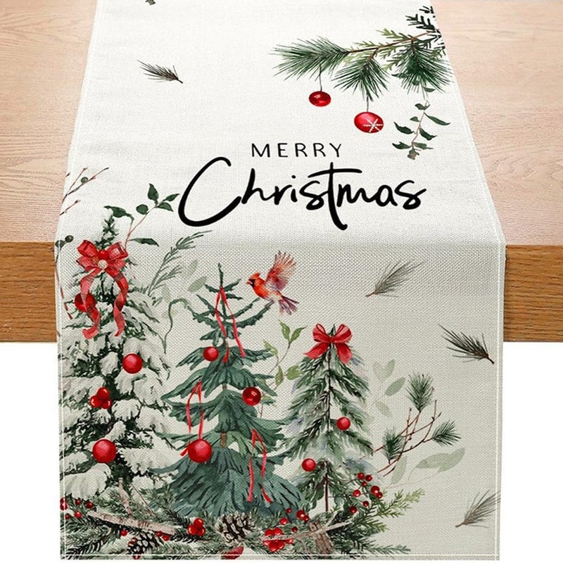 Bieżnik świąteczny, dekoracja stołu bożonarodzeniowego, nowoczesny bieżnik świąteczny, do użytku wewnątrz i na zewnątrz, 33 x 275 cm, pomysł na prezen