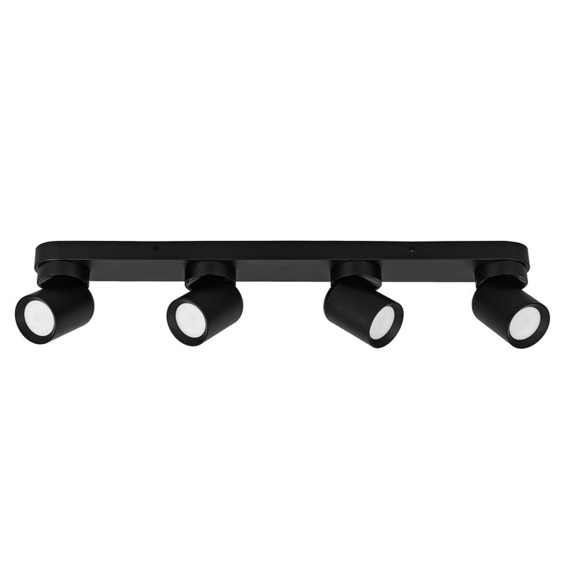 Listwa reflektorowa czarna LED - Lampa sufitowa 4 x GU10 długa - Kinkiet natynkowy do pokoju salonu Tuba - LEDHOFF