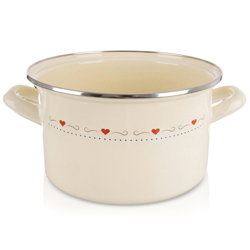 Garnek emaliowany kremowy TONCA 22 cm, 4 l