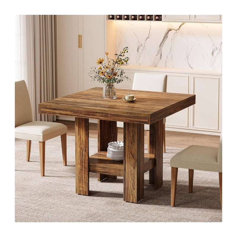 Stół kwadratowy Tribesigns o szerokości 80 cm, dla 2 osób, kompaktowa konstrukcja, 80x80x75 cm.