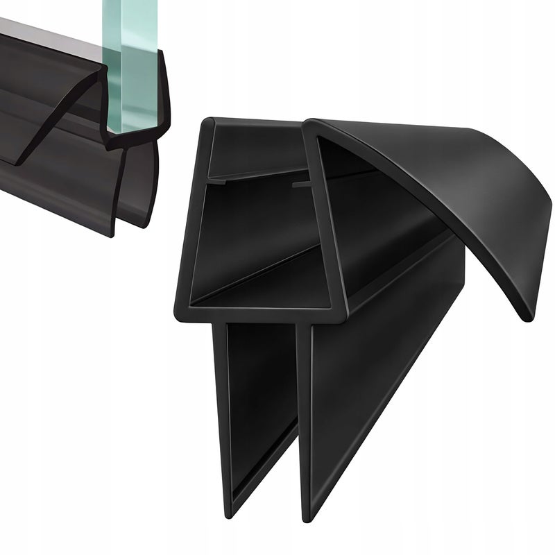 90 cm CZARNA USZCZELKA DO KABINY PRYSZNICOWEJ SZYBY DRZWI DOLNA Z OKAPNIKIEM 7 8mm 0.9 Metra