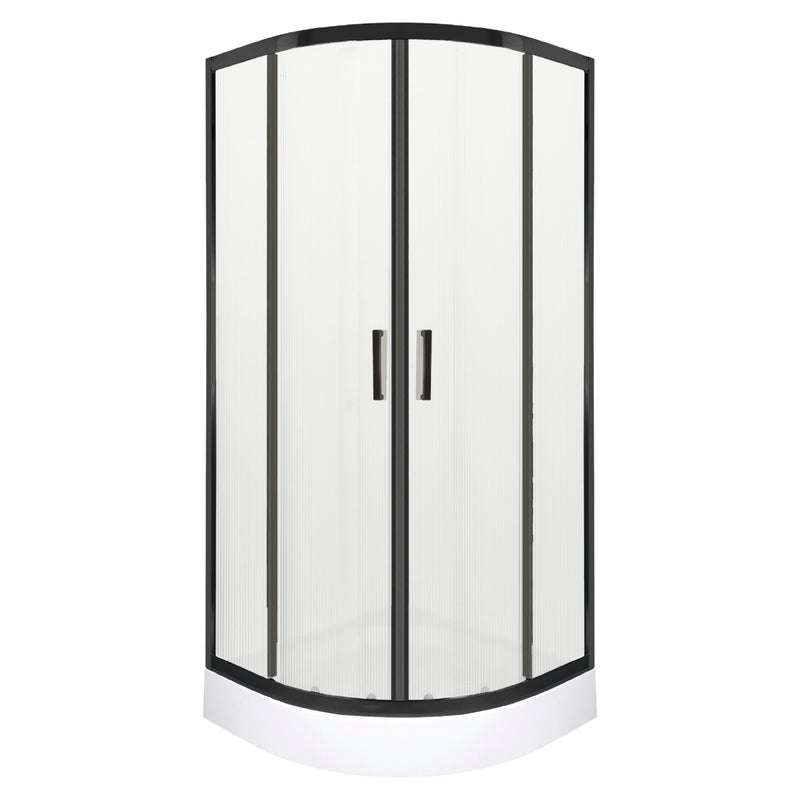 Kabina prysznicowa z brodzikiem Soho 80 półokrągła szkło ryflowane 6 mm KERRA