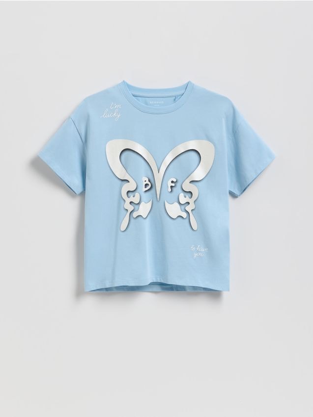 Reserved - T-shirt z nadrukiem - jasnoniebieski