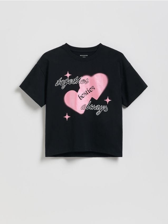 Reserved - T-shirt z nadrukiem - czarny