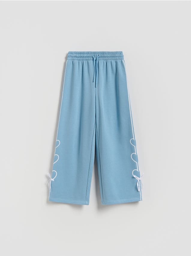 Reserved - Spodnie dresowe z kokardkami - jasnoturkusowy