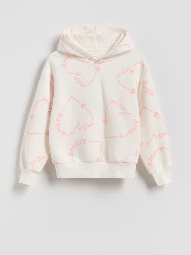 Reserved - Bluza z kapturem - złamana biel