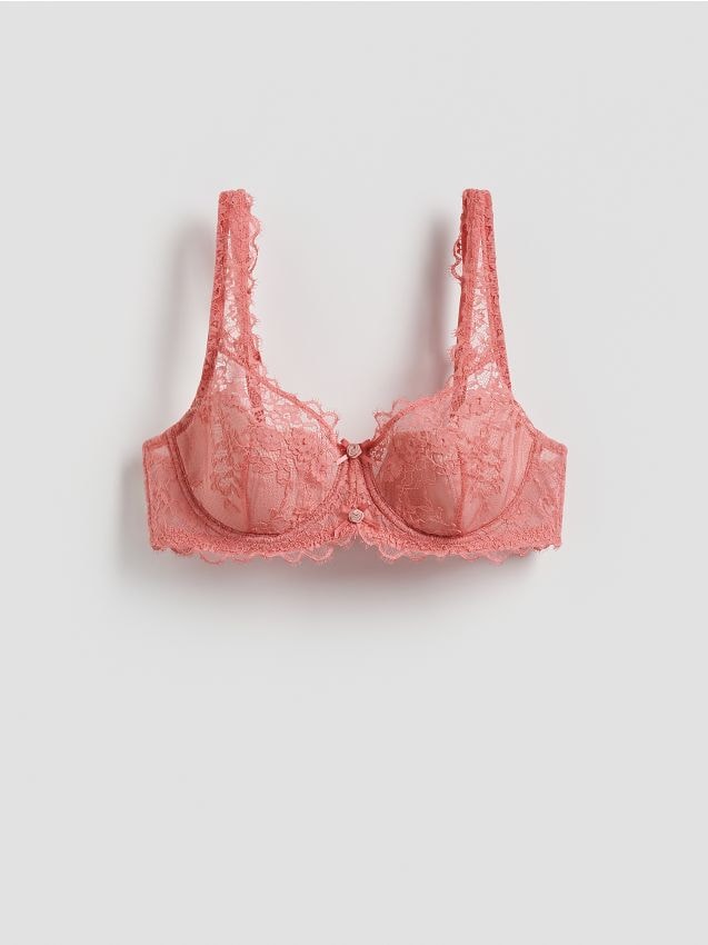 Reserved - Miękki biustonosz z fiszbinami - fioletowy