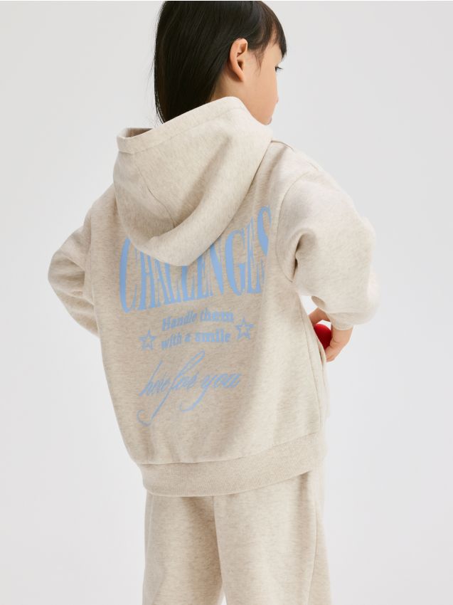 Reserved - Bluza z napisem na plecach - beżowy